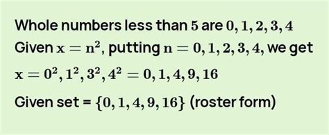 Write in Roster FormA = x : x n²-2,n E W and 3 ≤ n ≤ 5 - Brainly.in