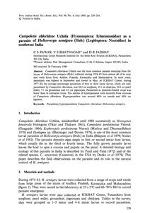 Campoletis chlorideae Uchida (Hymenoptera: Ichneumonidae) as a parasite ...