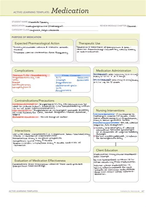Methergine ATI Medication Template - NUR 113 (NUR113) - Stuvia US
