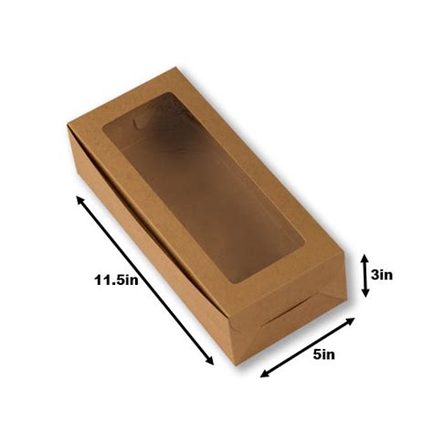 Brown Kraft Loaf Cake Box/ Swiss Roll Cake Box With Window (5*11.5*3 I ...