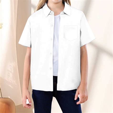 Little Boys Button Down Shirts White Dress Shirt for Boys Formal Shirt ...