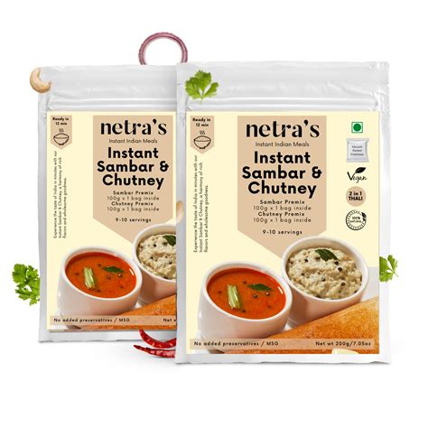 Instant Sambar Chutney (2 bags, 400g / 20 servings) | Gluten-free | Pr ...