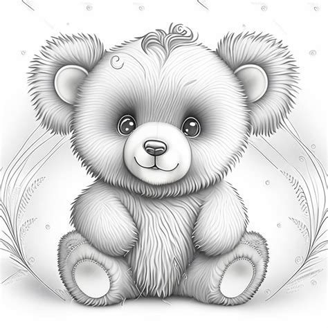 Coloriage ours en peluche moelleux pour adultes Coloriage pour enfants ...