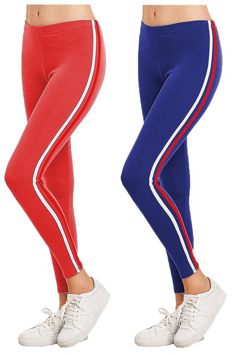 Buy Trusha Dresses Women's Side Striped Ankle Length Leggings Tights ...