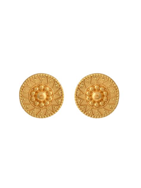 Buy Hancrafted Gold Plated Circular Stud Earrings for Women Online at ...