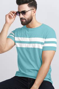 AUSK Striped Men Round Neck Light Blue, White T-Shirt - Buy AUSK ...