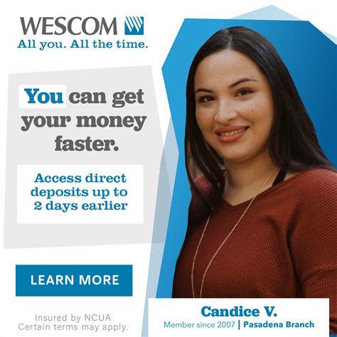 Wescom Credit Union on LinkedIn: Access direct deposits up to 2 days ...