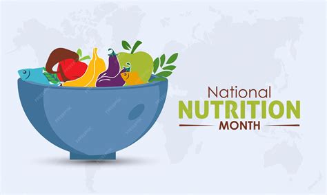 Premium Vector | National nutrition month importance of quality ...