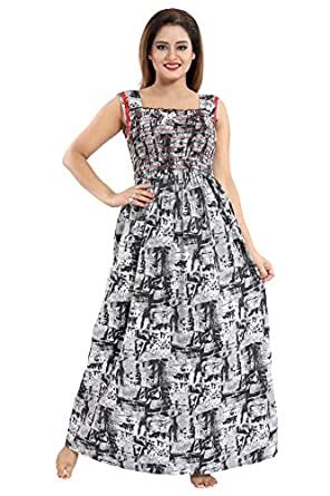 Buy CINCO Women's Cotton Nighty - CCN1124 Multicolour at Amazon.in