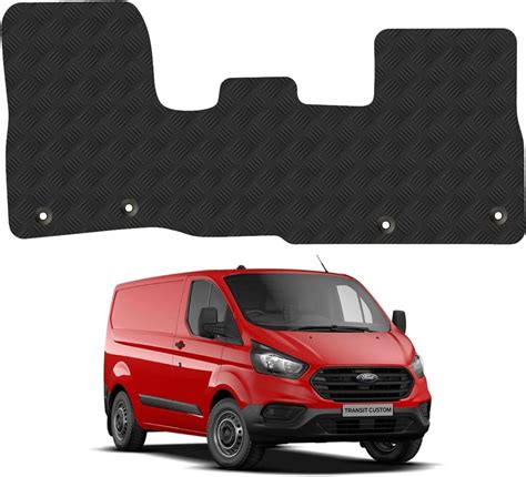 Tailored Van Floor Mats Fits Transit Custom 2015-2019 - Black Rubber ...