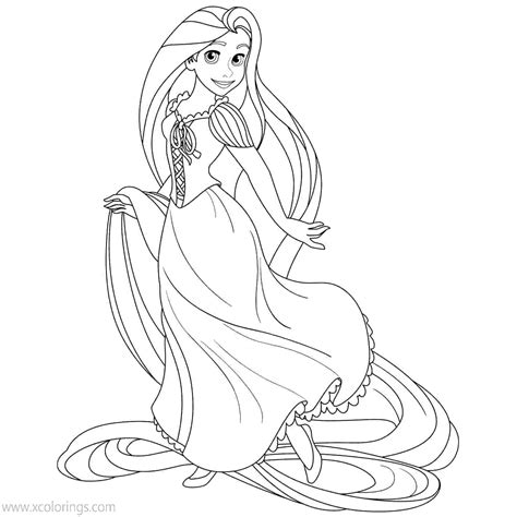Princess Rapunzel Coloring Pages - Molon Printable