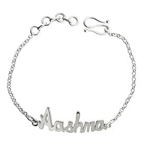 Aastha Jain Personalised Sterling Silver (18k gold polish) Bracelet for ...