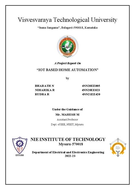 Mini prj Report Front page Final - Visvesvaraya Technological ...