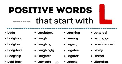 What Are Nice Words Beginning With L at George Hodge blog