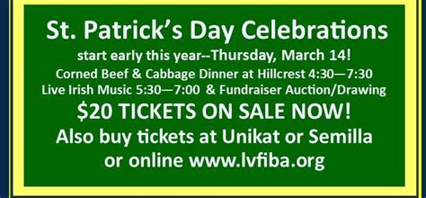 St. Patricks Day Corned Beef & Cabbage Fundraiser Dinner, Hillcrest ...