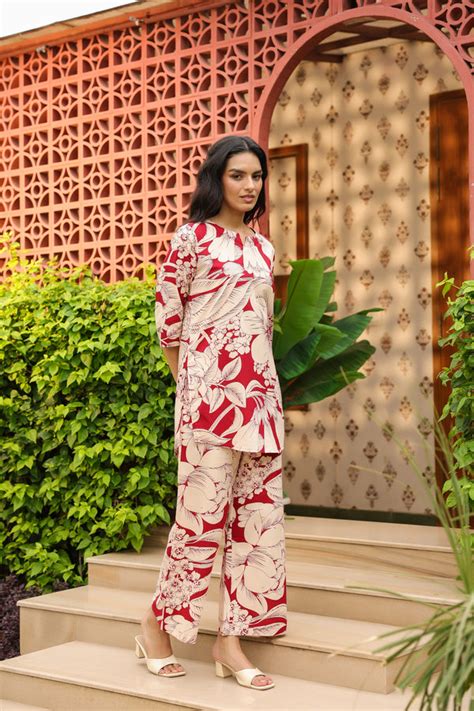 Tropical Floral Pure Cotton Co-ord Set