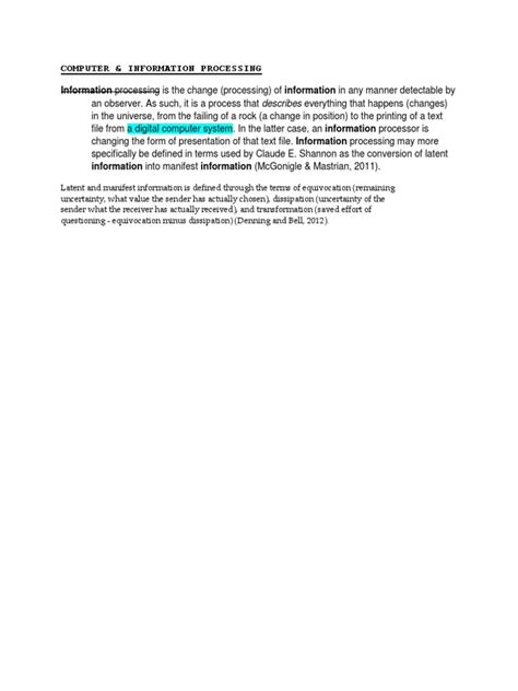 Image result for Information Processing in Computer