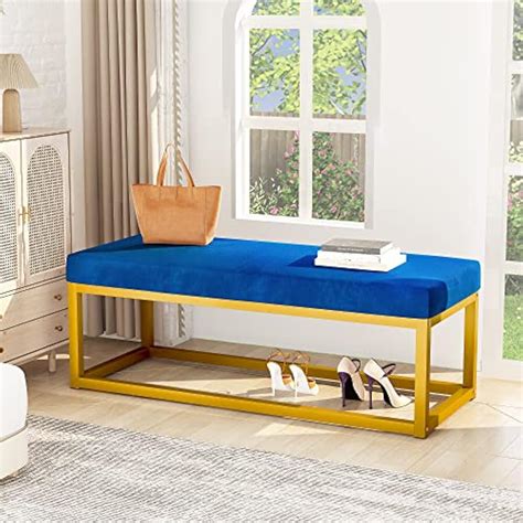 Lamerge Velvet Bench,Modern Upholstered Entryway | Ubuy India