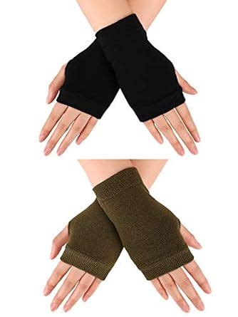Buy Blulu Fingerless Warm Gloves with Thumb Hole Cozy Half Fingerless ...