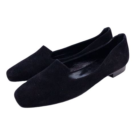 Hermès Black Suede Loafers