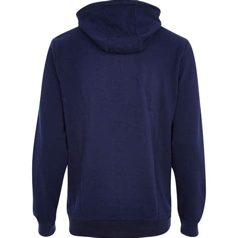 River Island Navy High Neck Zip Through Hoodie in Blue for Men - Lyst