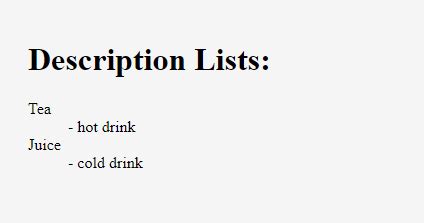 HTML Lists