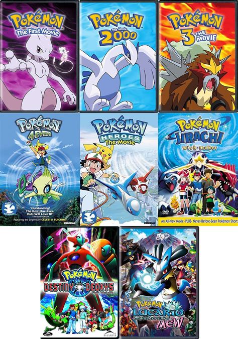Pokemon: First 8 Original Movie DVD Collection (Lucario and the Mystery ...