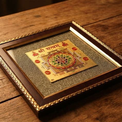 Shree Yantra on Raw Pyrite Frame – Divine Hindu