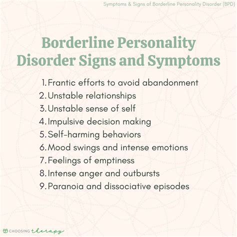 Borderline Personality Disorder Symptoms