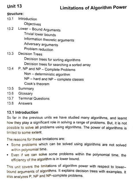Analysis and Design of Algorithms - Limitations Of Algorithm Power ...
