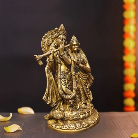 Brass Standing Radha Krishna Idol 12.5 Inch | The Advity – The Advitya