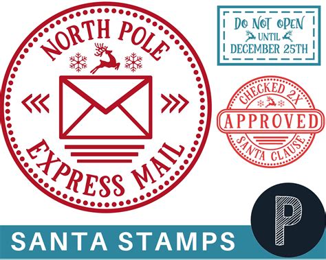 North Pole Stamp Santa Claus Stamp Father Christmas Stamper Elves Stamp ...