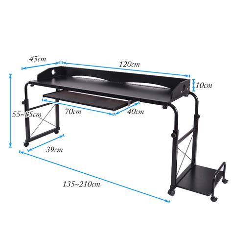 Buy SogesHome Mobile Overbed Computer Desk, Adjustable Height Wide ...