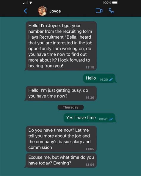 Fake Job Offer via WhatsApp: Scammer Impersonating Hays Recruitment : r ...