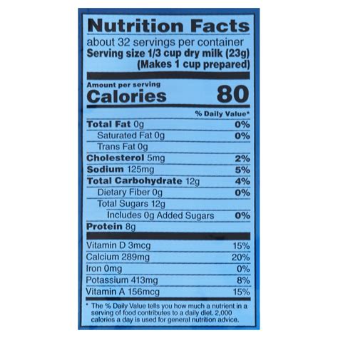 Carnation Nonfat Dry Milk Nutrition Facts | Besto Blog