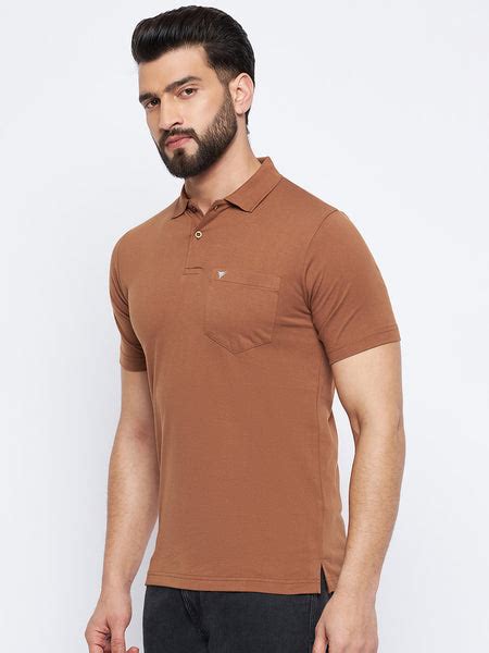 Neva Men Polo Neck Half Sleeves T-shirt Solid Pattern Chest Pocket ...