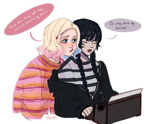 wednesday addams and enid sinclair (addams family and 1 more) drawn by ...