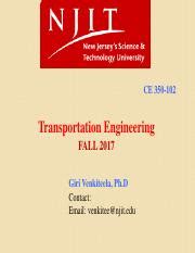 Class 5.pdf - CE 350-102 Transportation Engineering FALL 2017 Giri ...