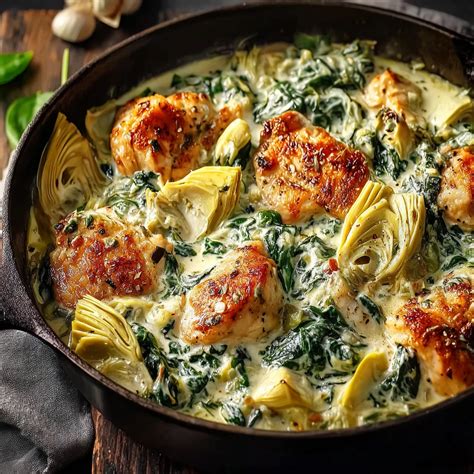 High-Protein Spinach and Artichoke Chicken Casserole | Easy