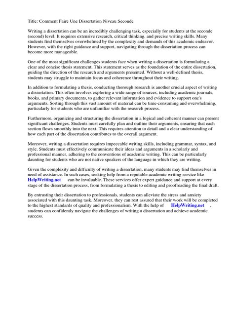 Image result for Dissertation Seconde