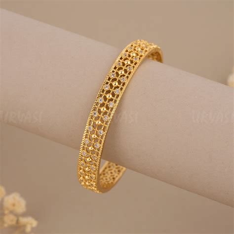 Gold-Toned filigree studded Design Bangles BA 199 – URVASI LADIES NOVELTIES