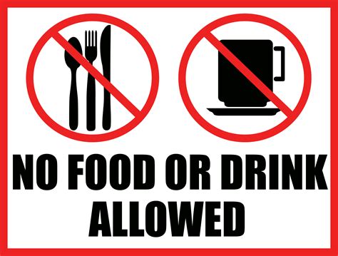 No Food Or Drink Signs Printable