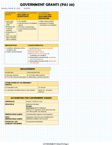 GOVERNMENT GRANTS (PAS 20) Overview and Accounting Principles - Studocu
