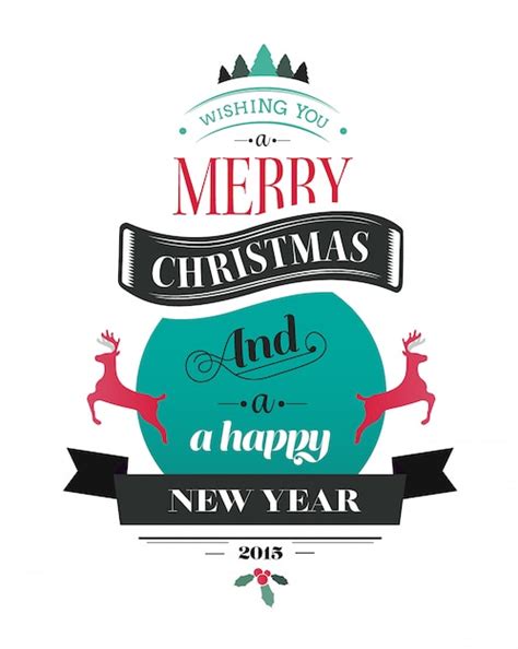Merry christmas vector with text and icons | Premium Photo