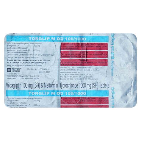 Torglip M OD 100/1000 Tablet | Uses, Side Effects, Price | Apollo Pharmacy