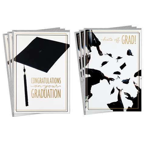 Amazon.com: Hallmark Graduation Cards Assortment, Hats Off (6 Cards ...