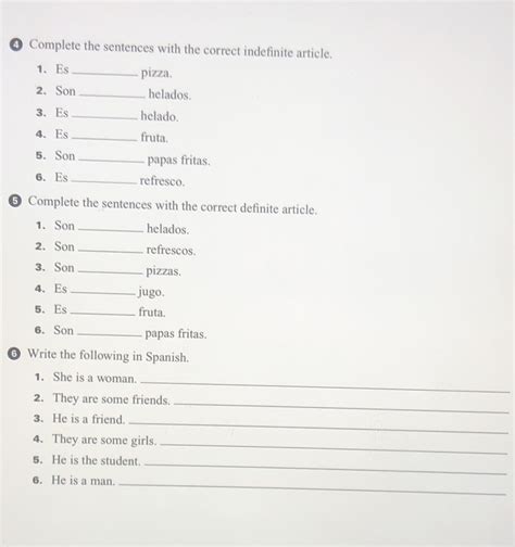 [Solved] 4 Complete the sentences with the correct indefinite article ...