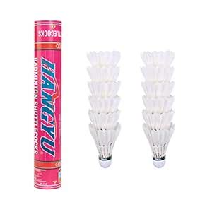 Buy HANGYU 12-Pack Natural Feather Badminton Shuttlecocks with High ...