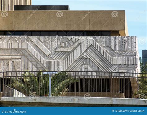Closeup of Exterior Details of Santa Ana City Hall, a Monolithic ...