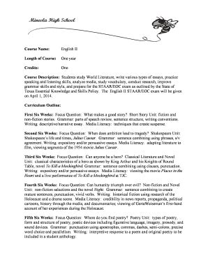 Fillable Online English 2 syllabus.doc. Suppose that you want to send a ...